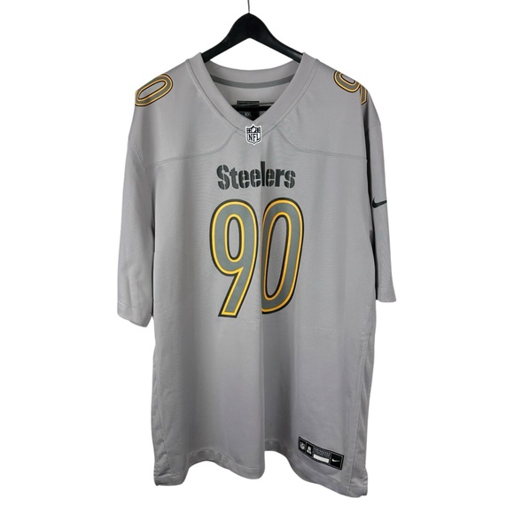Mens Nike Pittsburgh Steelers TJ Watt Grey NFL Football Jersey
